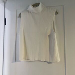 J. Crew Cream Sleeveless Turtleneck Sweater
